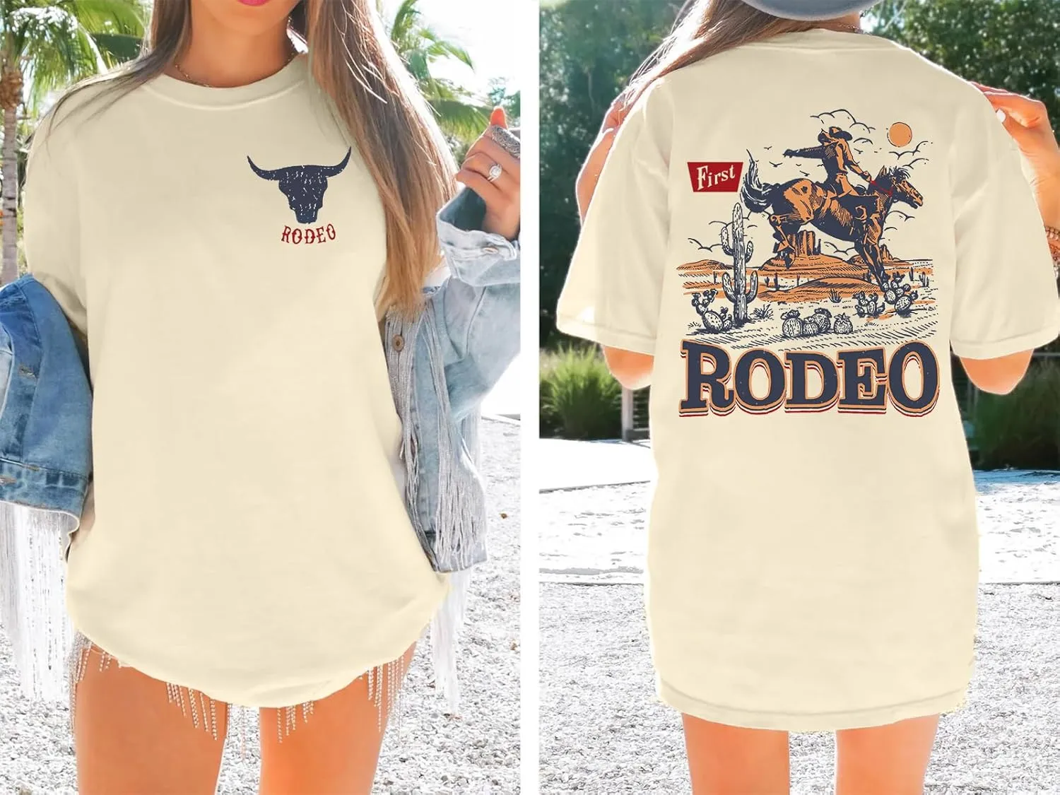 Oversized Cowboy Country Shirt Women: Cowgirl Country Music Shirt Rodeo Graphic Tee Casual Loose Western Top