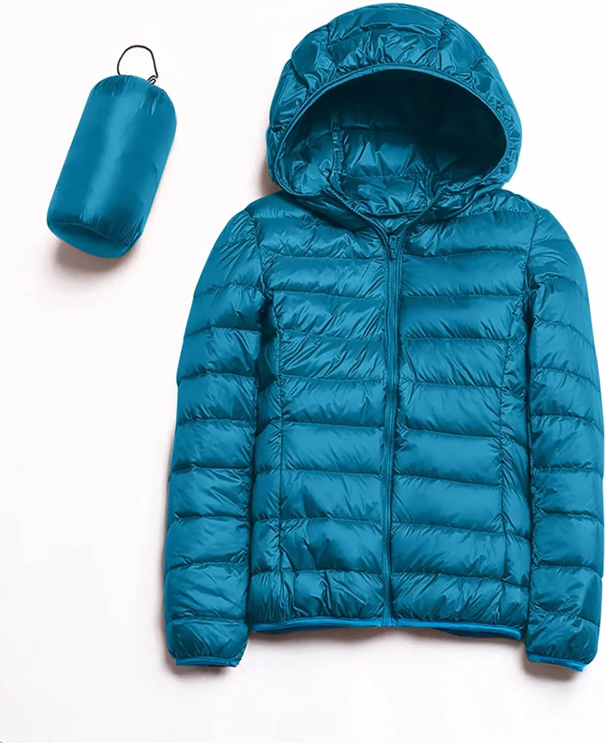 Packable Down Jacket Women Long | Crop Lightweight Full Zip Puffer Jackets Casual Warm Stand Collar Quilted Winter Coat