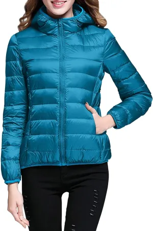 Packable Down Jacket Women Long | Crop Lightweight Full Zip Puffer Jackets Casual Warm Stand Collar Quilted Winter Coat