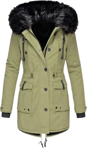 Padded for Women Coat Outerwear Quilted Jackets Oversized Padded Jacket Fur Collar Cozy Windbreaker Sweater Hoodies