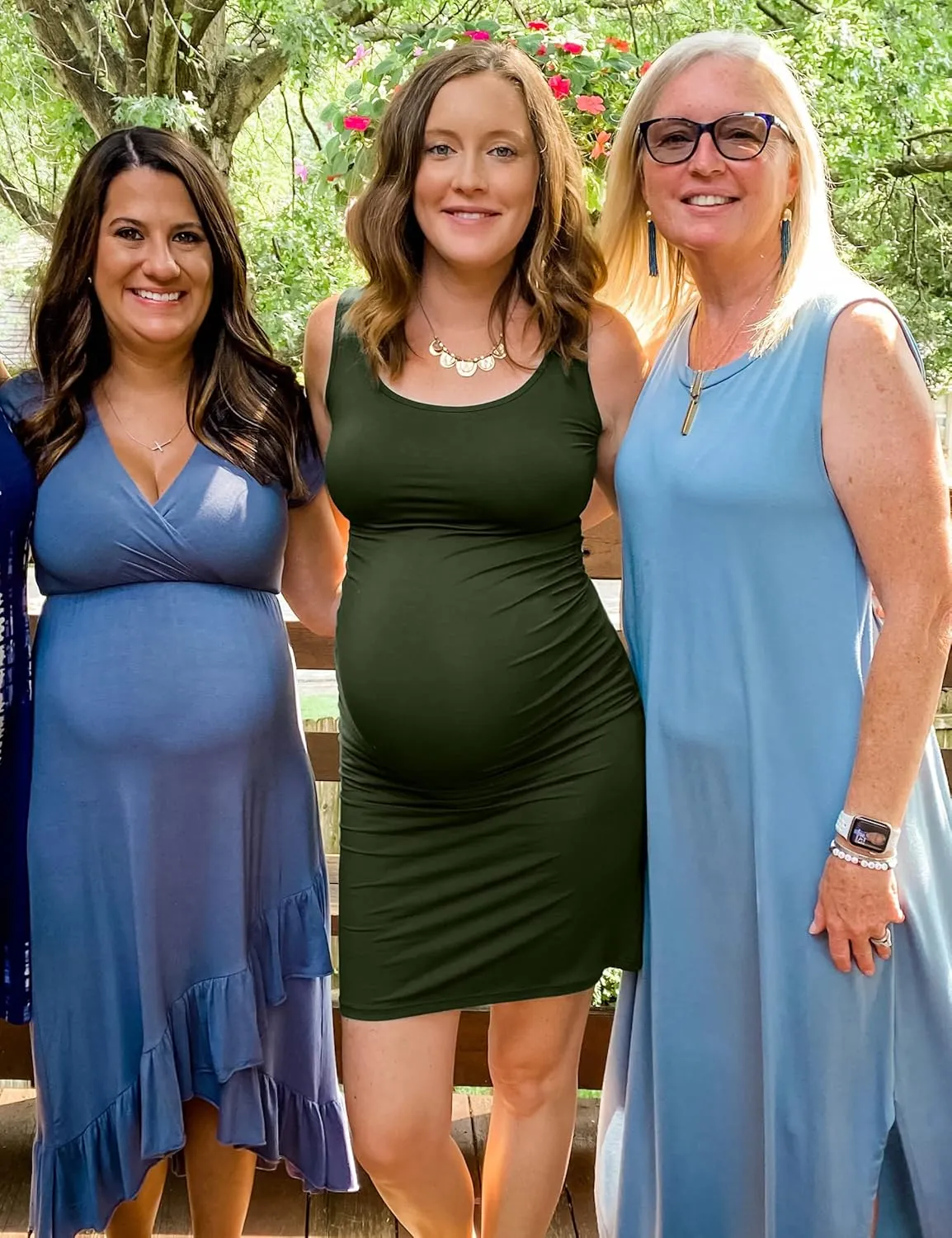 Peauty "B Shape Side Ruch Maternity Tank Dress/Bodycon Midi Dress for Everyday Wear Baby Shower