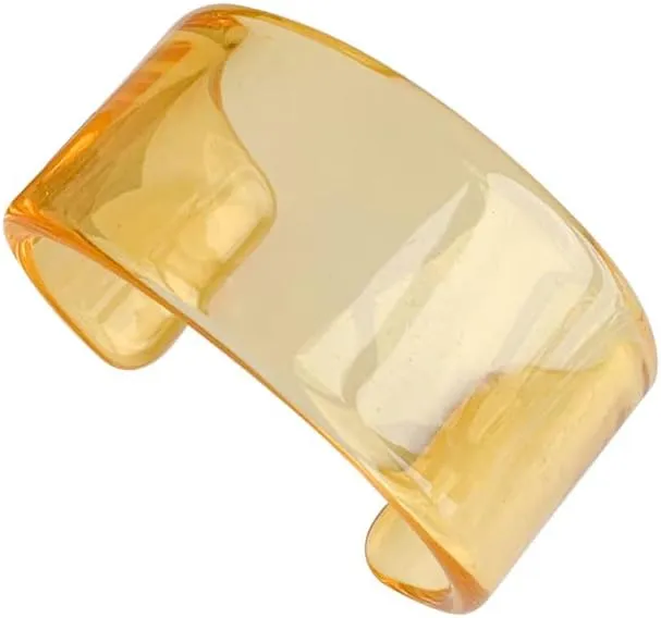 Pingyongchang Colorful Acrylic Resin Geometric Simple Open Bracelet Transparent Wide Cuff Bangle for Women Jewelry Gift