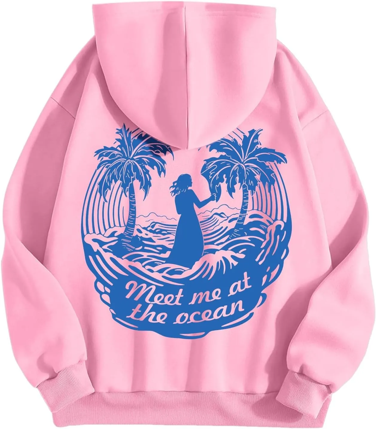 Pink Pom Puff Oversized Hoodie for Teen Girls Long Sleeve Y2K Graphic Hoodies with Pockets 2024 Fall Preppy Sweatshirt