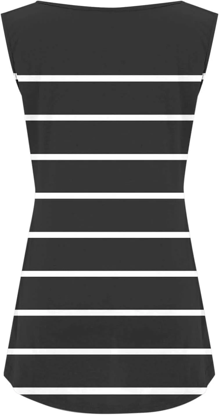 Plus Size Racerback Camis for Women's Crewneck Stripped Tank Top Casual Fitted Cotton Design Sleeveless Shirts S-5XL
