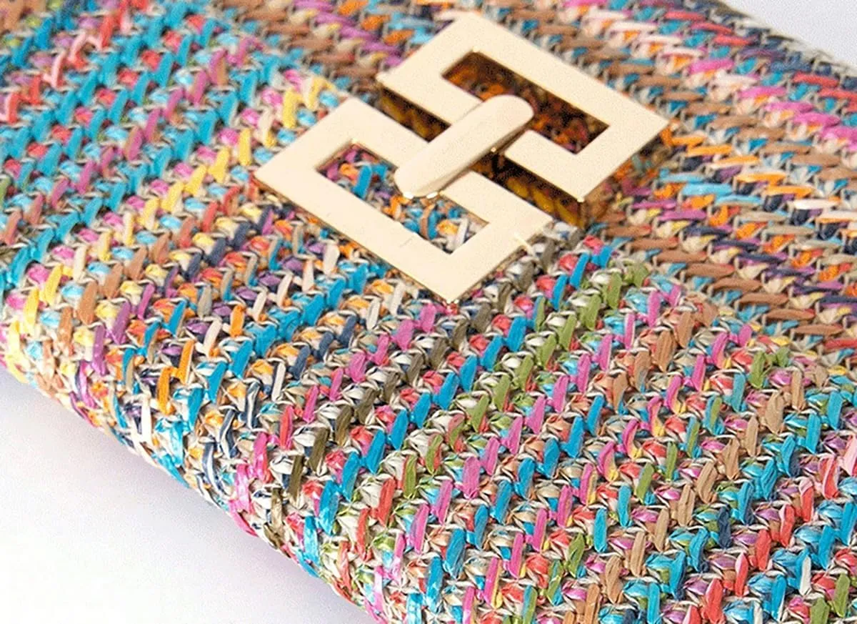Pocadri Bow Straw Woven Purse for Women Handbag Summer Beach Evening Envelope Wallet Flap Phone Clutch Party Wedding