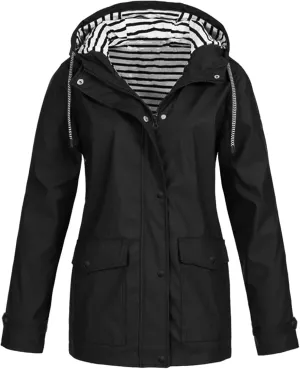 Raincoat For Women Lightweight Waterproof Rain Jackets Packable Outdoor Hooded Windbreaker Fit For Outgoing
