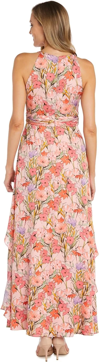 R&M Richards Women's Coral/Lavender Bloom Daytime Dress