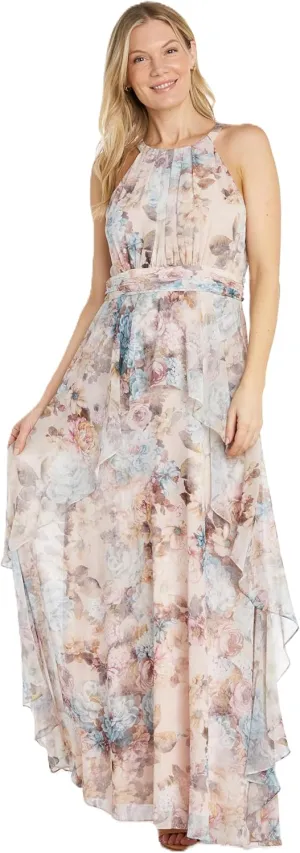 R&M Richards Women's Coral/Lavender Bloom Daytime Dress
