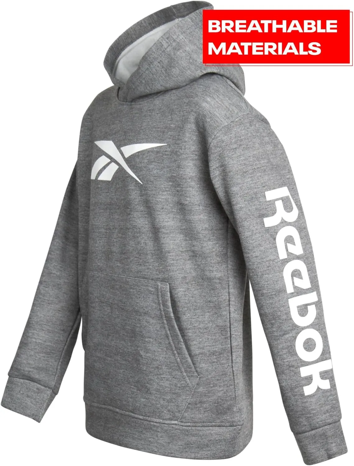 Reebok Boys' Sweatshirt - Fleece Pullover Fashion Hoodie Designs and Logos