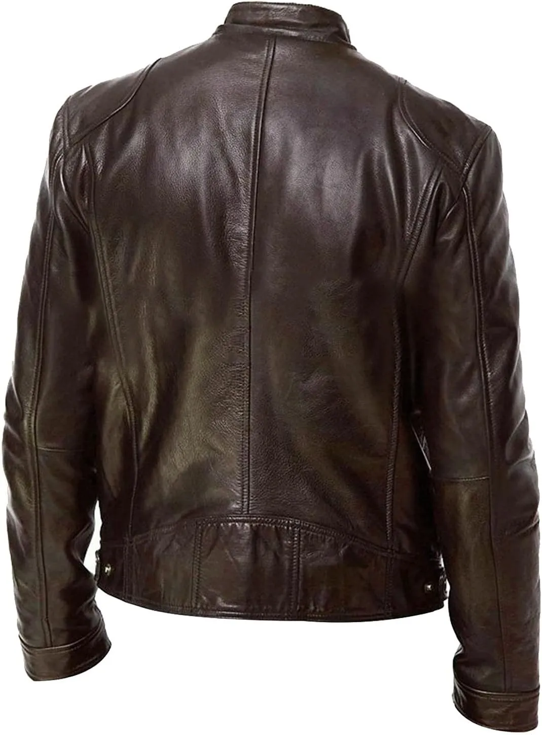 RTRDE Men's Jacket Stand Collar Leather Jacket Motorcycle Pu Faux Jacket Winter Outwear Coat Jacket, S-4XL