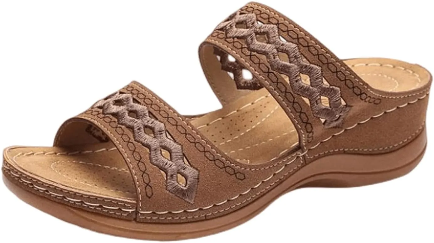Sandals Women Dressy Summer Flat Island Cute Casual Beach Shoes Orthopedic Slippers Comfortable Orthotic Flip Flops