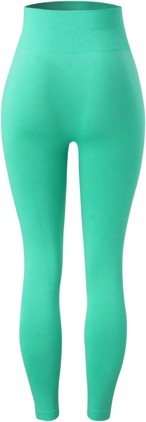 Seamless Leggings for Women Butt-Lifting Elastic High Waist Non See-Through Yoga Pants Tummy Control Gym Workout Tights