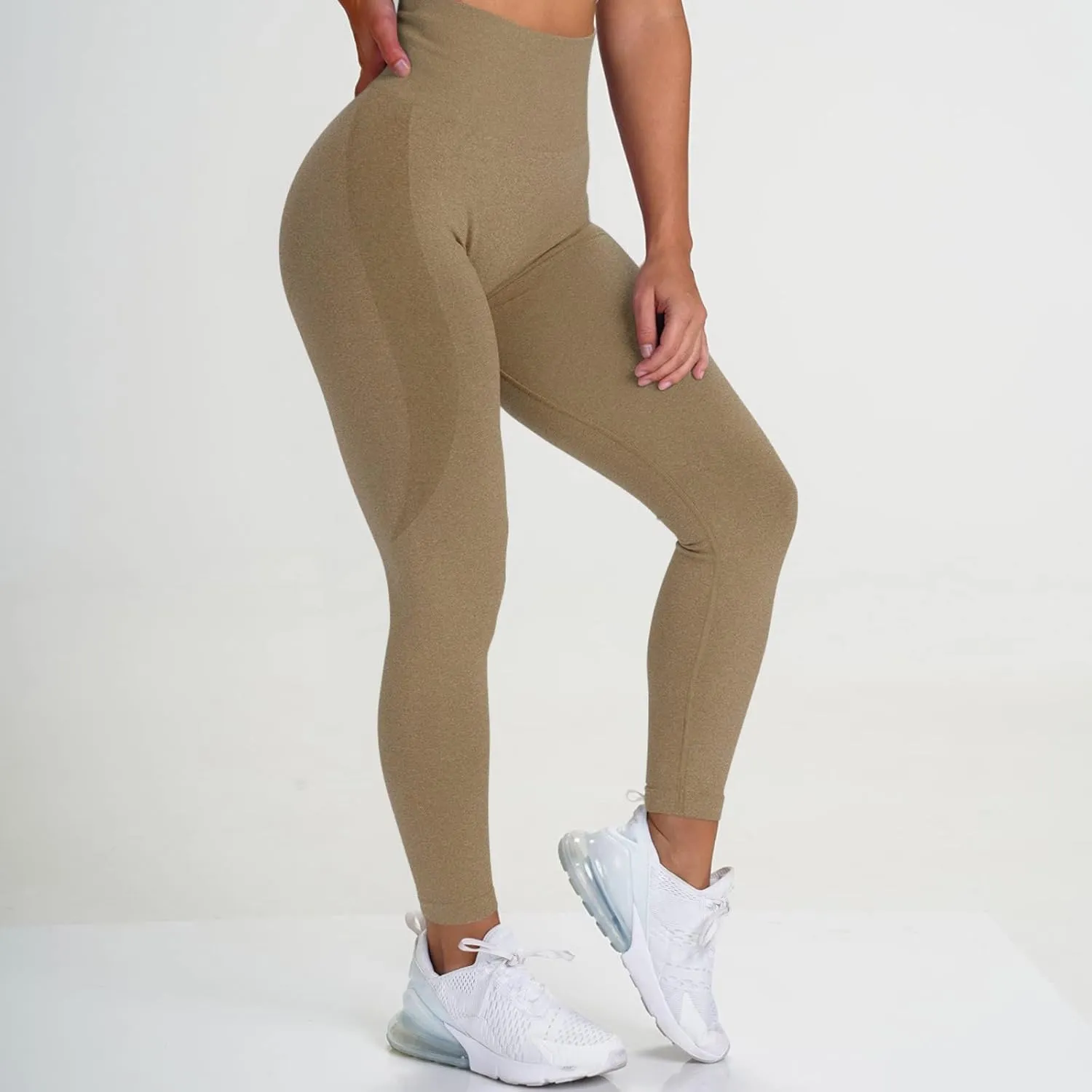 Seamless Leggings for Women Butt-Lifting Elastic High Waist Non See-Through Yoga Pants Tummy Control Gym Workout Tights