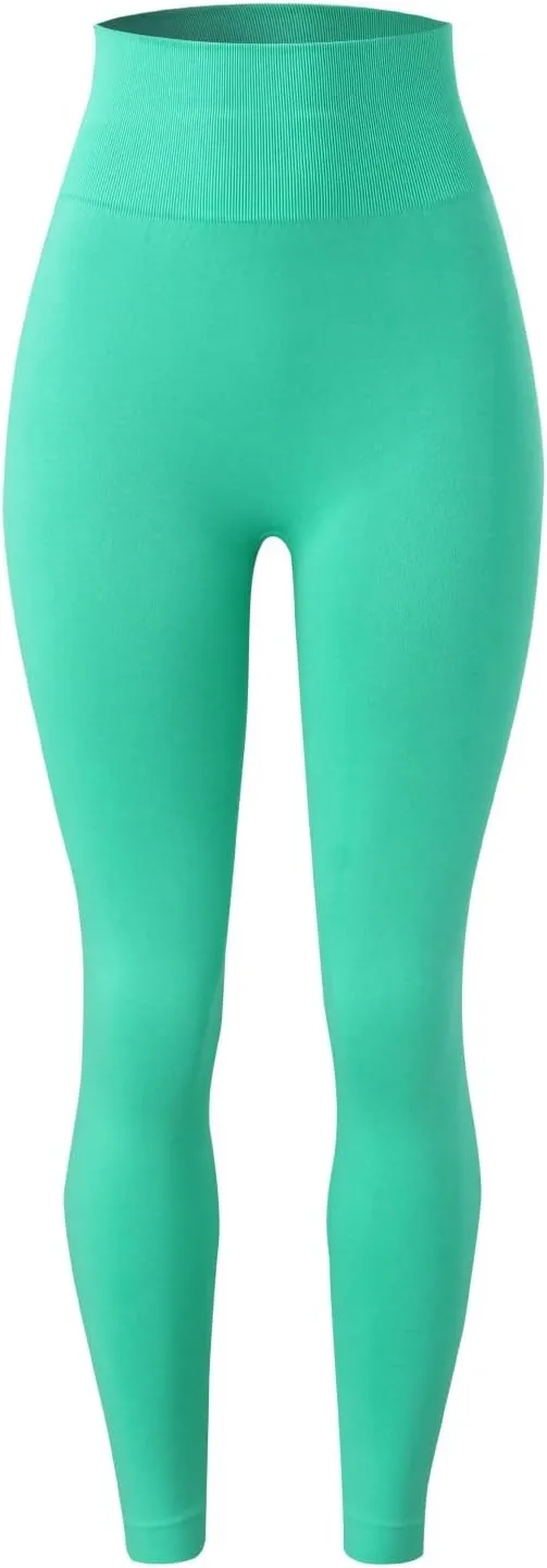Seamless Leggings for Women Butt-Lifting Elastic High Waist Non See-Through Yoga Pants Tummy Control Gym Workout Tights