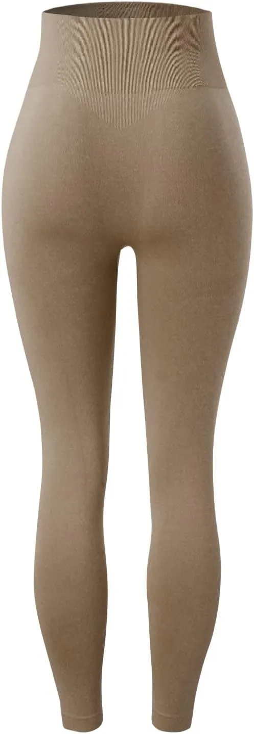 Seamless Leggings for Women Butt-Lifting Elastic High Waist Non See-Through Yoga Pants Tummy Control Gym Workout Tights