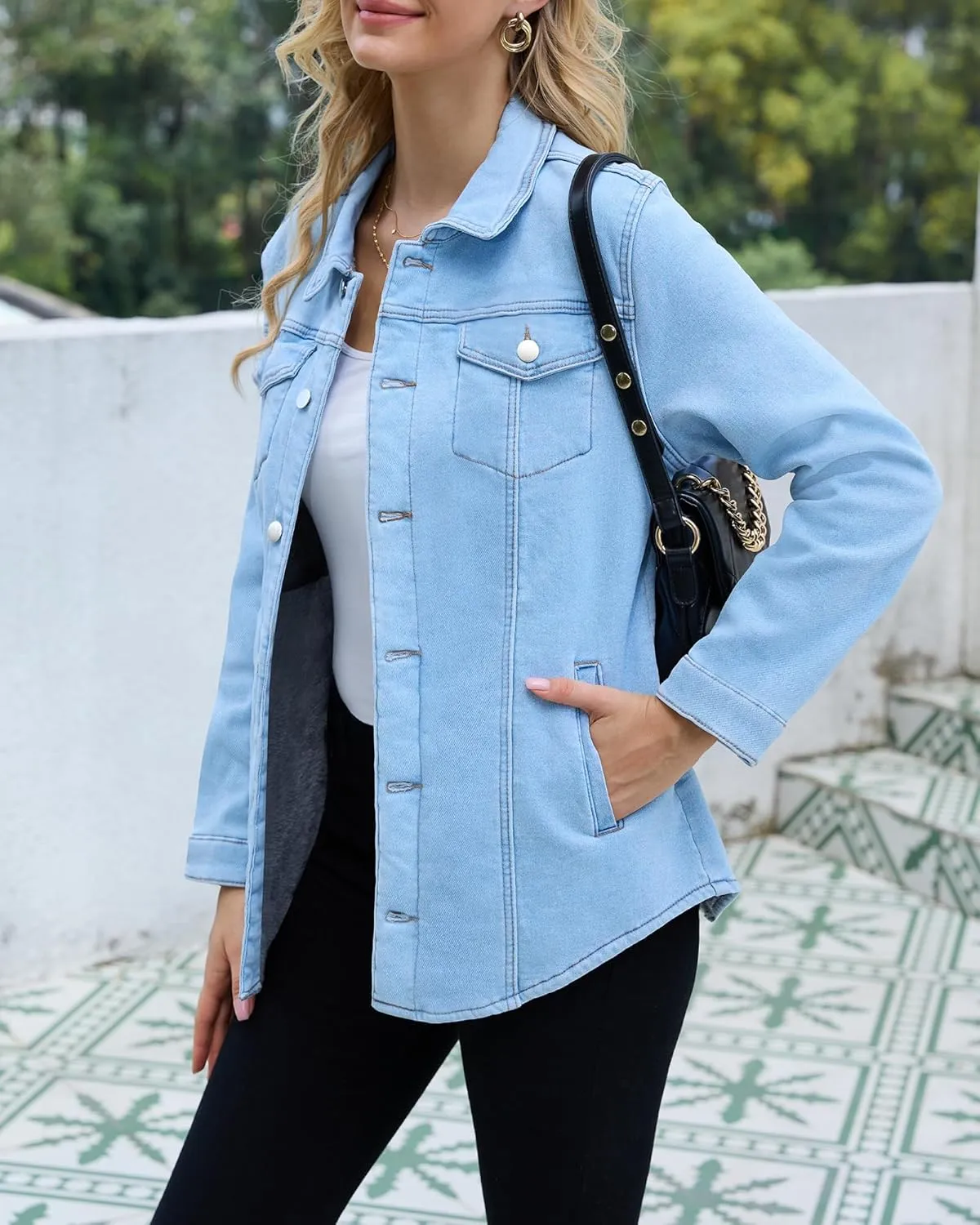 Sherpa Jacket Women Fleece Lined Denim Jacket Womens Jean Jacket Trendy Winter Coats