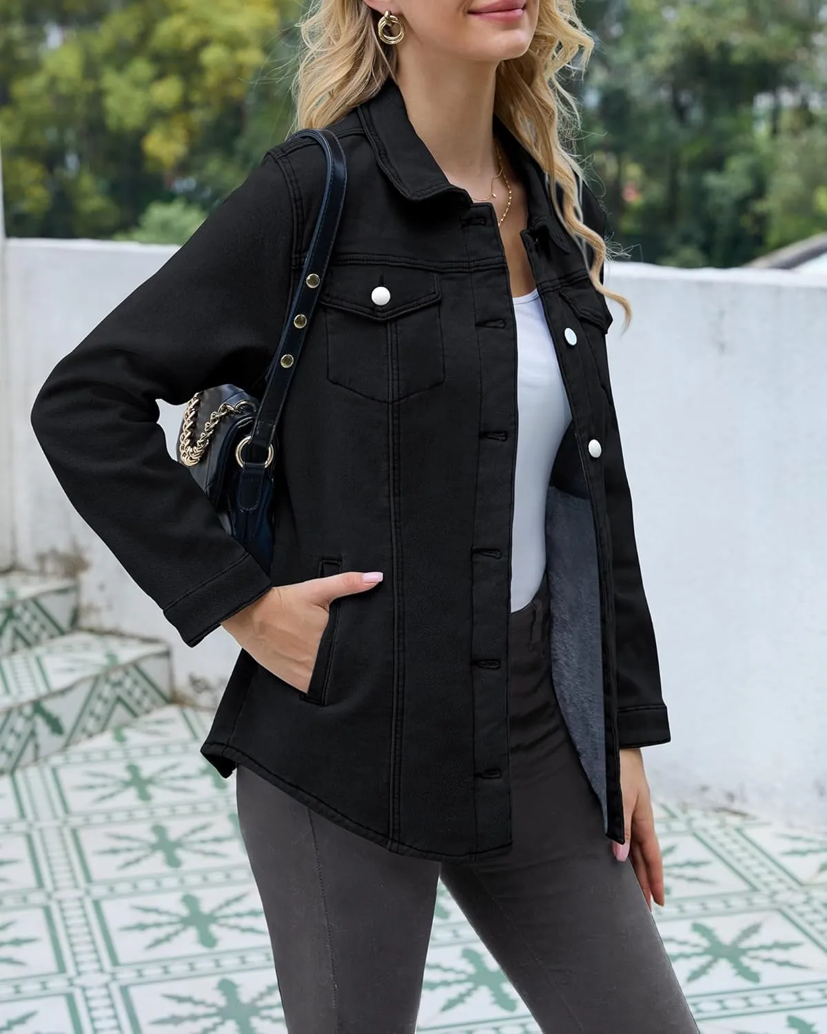 Sherpa Jacket Women Fleece Lined Denim Jacket Womens Jean Jacket Trendy Winter Coats