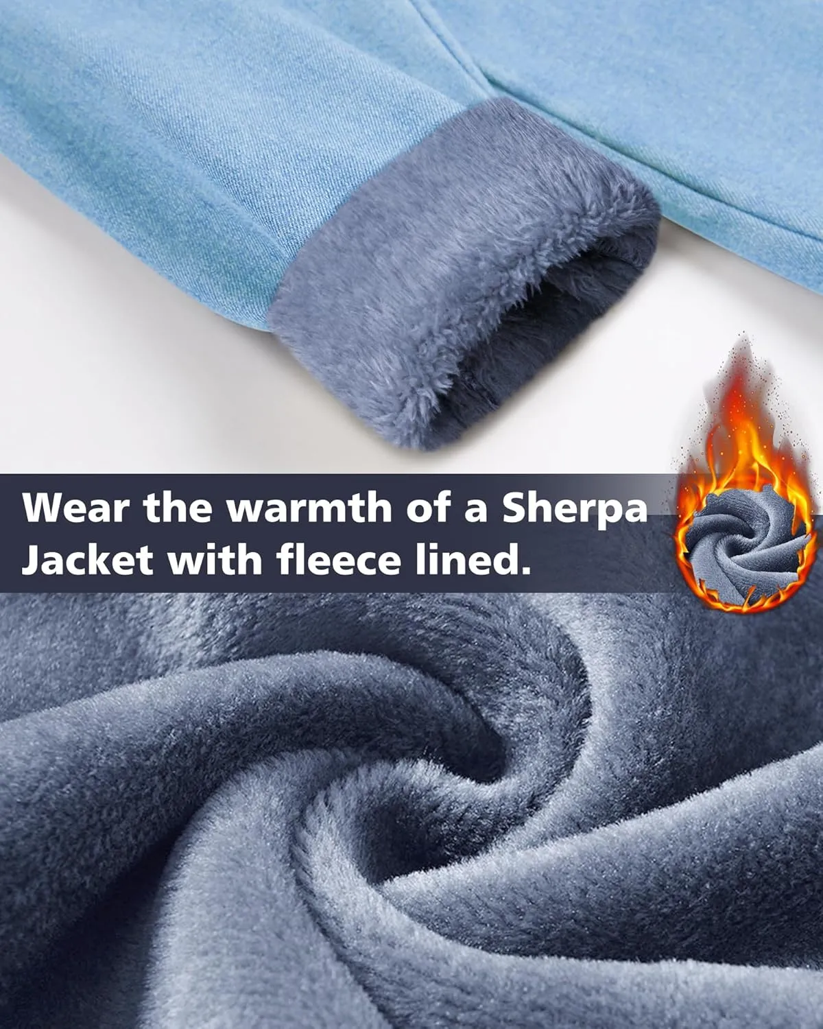 Sherpa Jacket Women Fleece Lined Denim Jacket Womens Jean Jacket Trendy Winter Coats