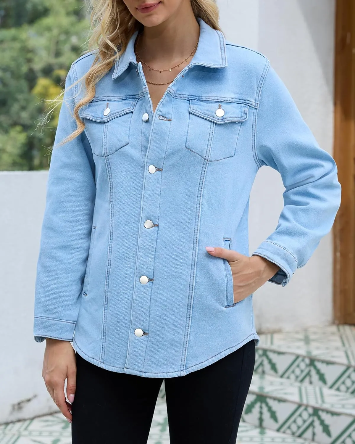 Sherpa Jacket Women Fleece Lined Denim Jacket Womens Jean Jacket Trendy Winter Coats