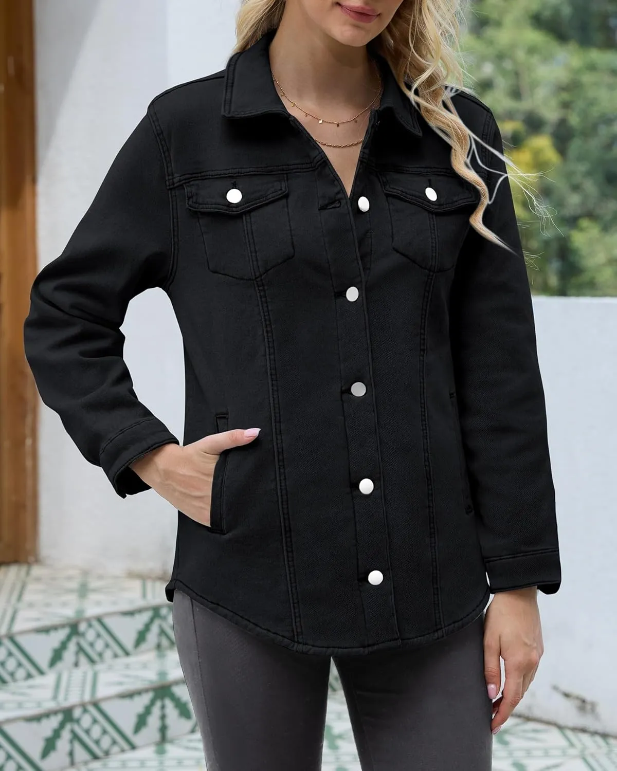 Sherpa Jacket Women Fleece Lined Denim Jacket Womens Jean Jacket Trendy Winter Coats