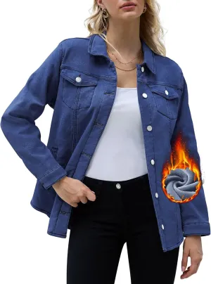 Sherpa Jacket Women Fleece Lined Denim Jacket Womens Jean Jacket Trendy Winter Coats