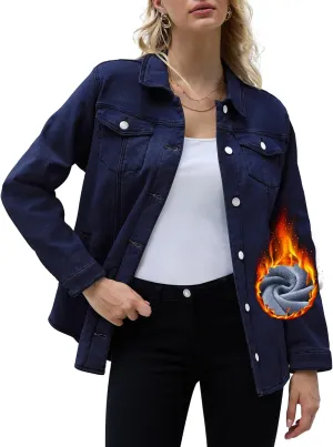 Sherpa Jacket Women Fleece Lined Denim Jacket Womens Jean Jacket Trendy Winter Coats