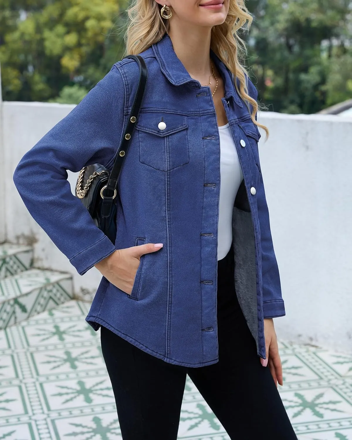 Sherpa Jacket Women Fleece Lined Denim Jacket Womens Jean Jacket Trendy Winter Coats