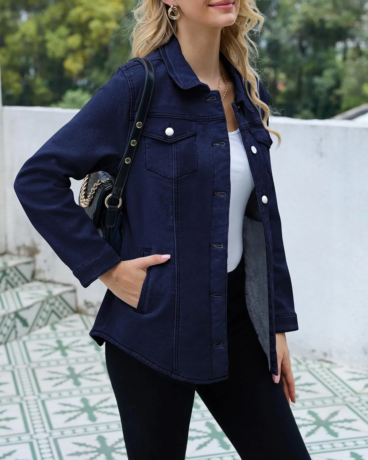 Sherpa Jacket Women Fleece Lined Denim Jacket Womens Jean Jacket Trendy Winter Coats