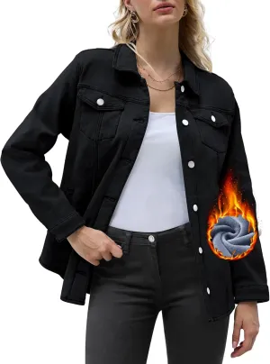 Sherpa Jacket Women Fleece Lined Denim Jacket Womens Jean Jacket Trendy Winter Coats