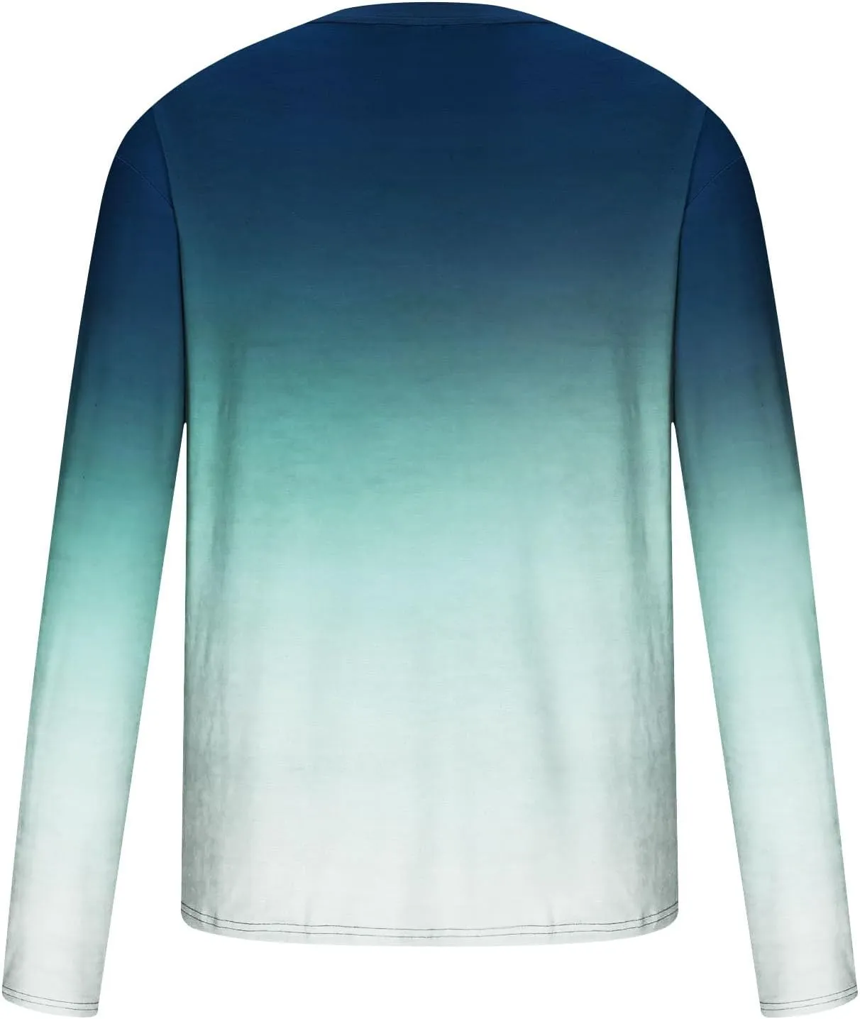 Shirts for Men Long Sleeve Casual Loose Gradient Color Print Crewneck Sweatshirt Lightweight Gym Workout Pullover Top