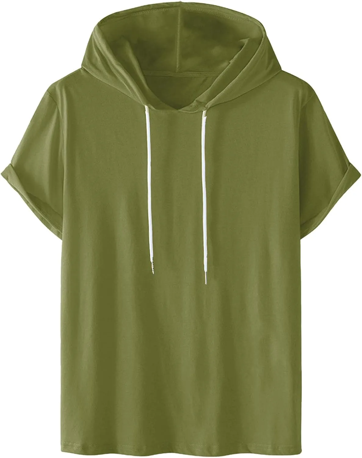 Short Sleeve Hoodies for Men Gym Workout Sweatshirt Lightweight Athletic Pullover Plus Size Hooded T Shirt Active Tops