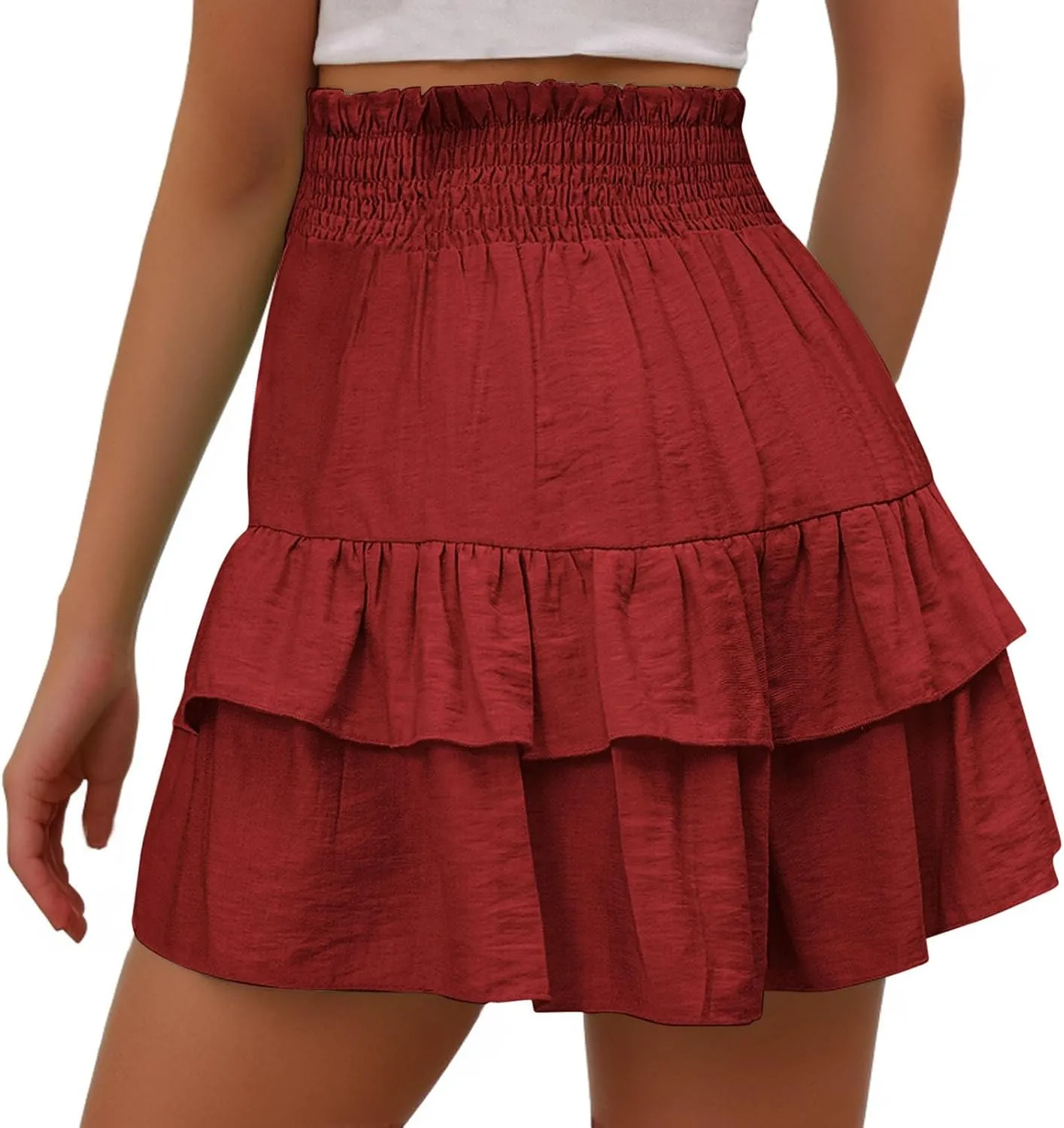 Shorts for Women High Waisted Casual Baggy Elastic Waisted Skorts Lightweight Comfort Trendy Summer Beach Clothings