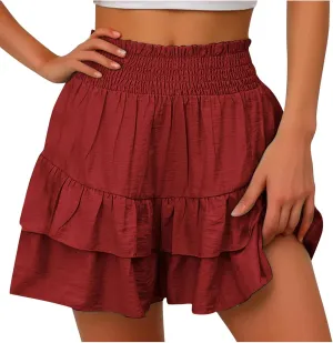 Shorts for Women High Waisted Casual Baggy Elastic Waisted Skorts Lightweight Comfort Trendy Summer Beach Clothings
