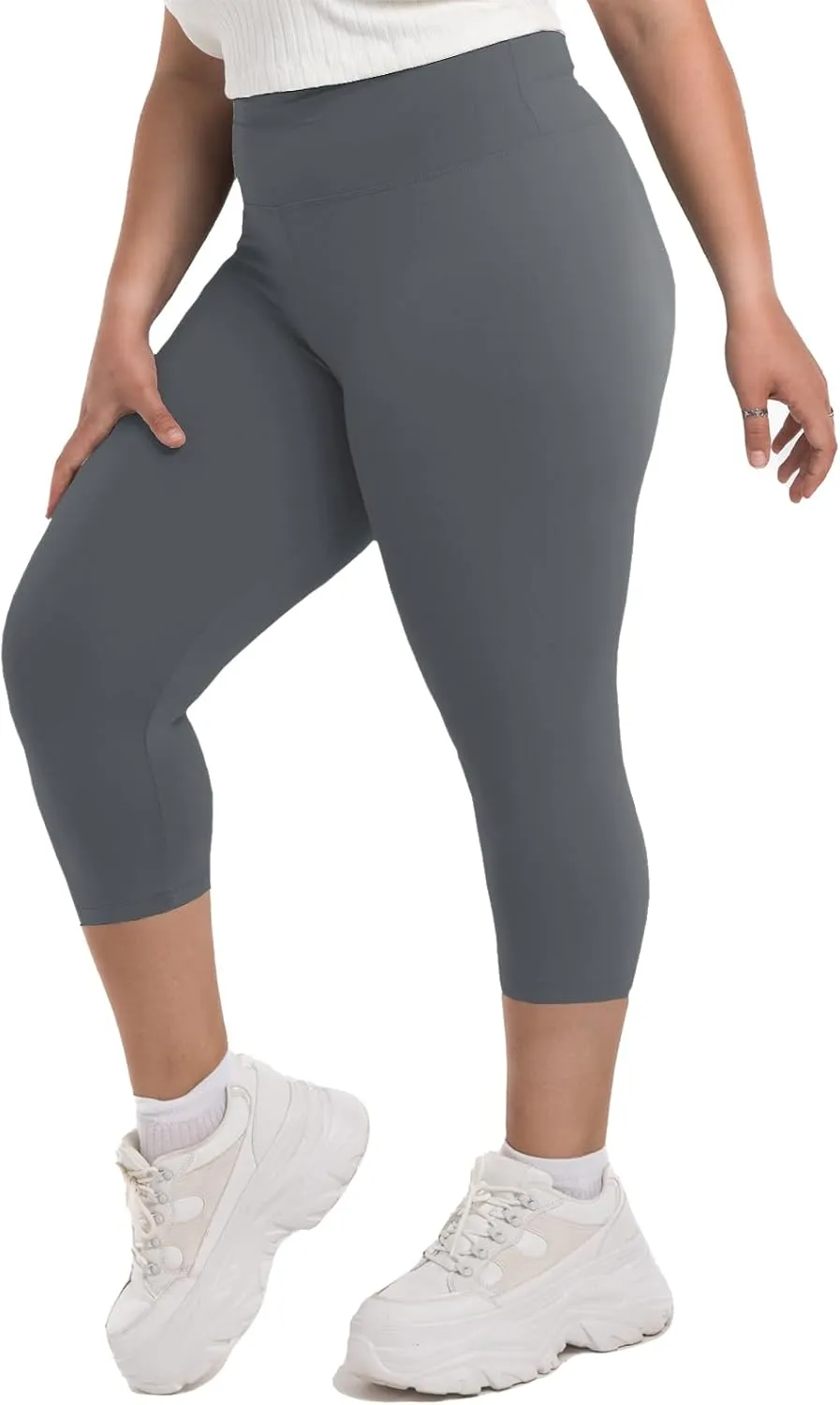 SINOPHANT Plus Size Leggings for Women, High Waisted Tummy Control Buttery Super Soft Black Yoga Pants for Workout