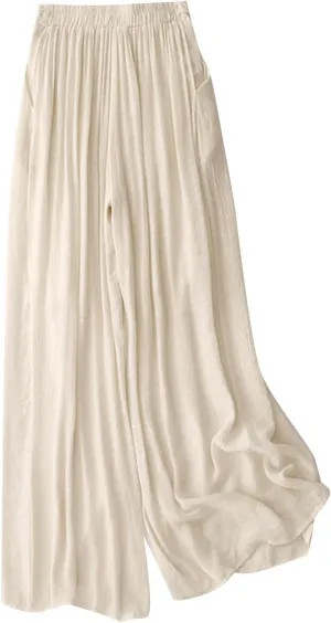 Slacks Women Plus Size Wide Leg Flowy Pants High Waist Casual Pants Comfy Long Pants Gym Pants Sports Pants Trousers