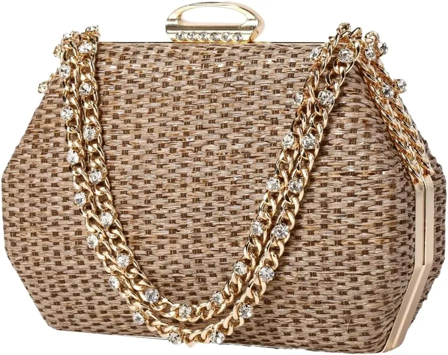 Straw Clutch Purse for Women Hand-Woved Evening Straw Handbags Summer Beach Bag Wicker Clutch Party Wedding 2025