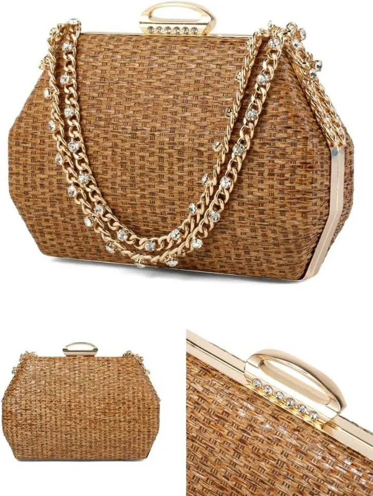 Straw Clutch Purse for Women Hand-Woved Evening Straw Handbags Summer Beach Bag Wicker Clutch Party Wedding 2025