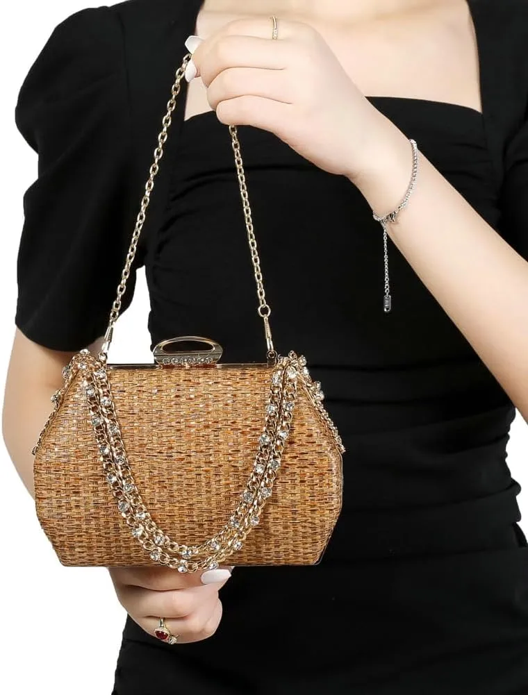 Straw Clutch Purse for Women Hand-Woved Evening Straw Handbags Summer Beach Bag Wicker Clutch Party Wedding 2025
