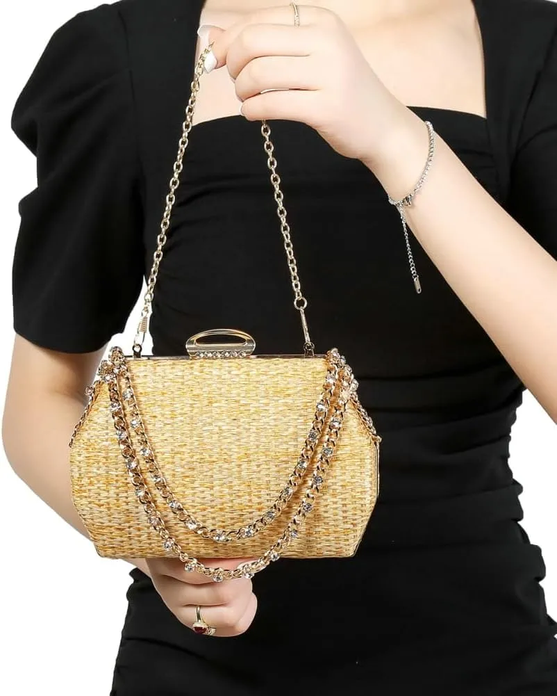 Straw Clutch Purse for Women Hand-Woved Evening Straw Handbags Summer Beach Bag Wicker Clutch Party Wedding 2025