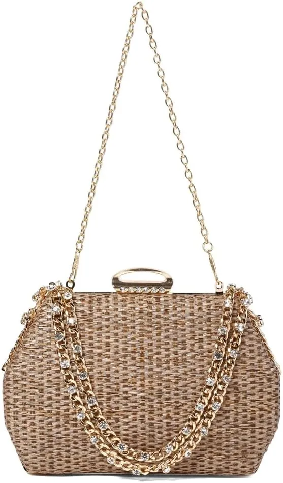 Straw Clutch Purse for Women Hand-Woved Evening Straw Handbags Summer Beach Bag Wicker Clutch Party Wedding 2025