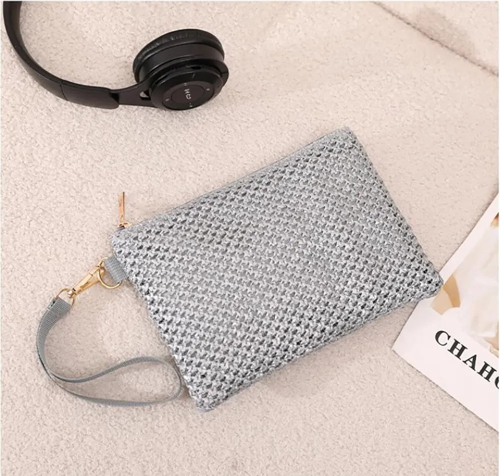 Straw Purse Hand Wrist Type Summer Beach bag Handbags Wallet