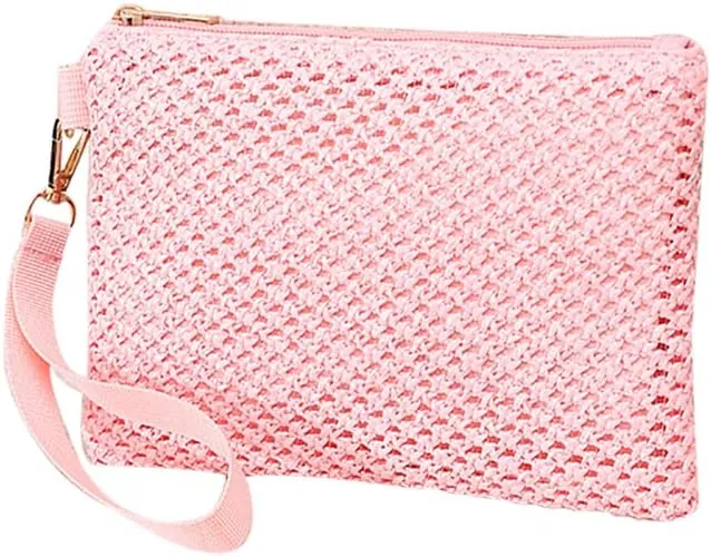 Straw Purse Hand Wrist Type Summer Beach bag Handbags Wallet