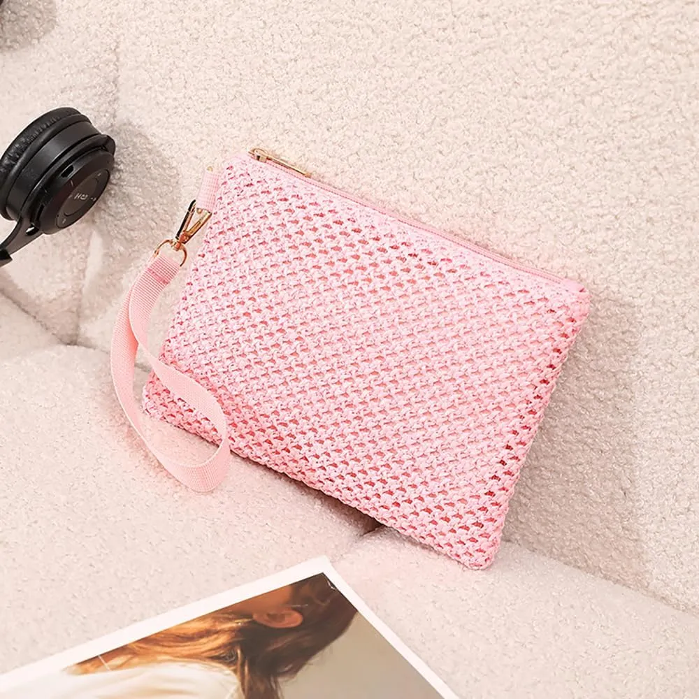 Straw Purse Hand Wrist Type Summer Beach bag Handbags Wallet
