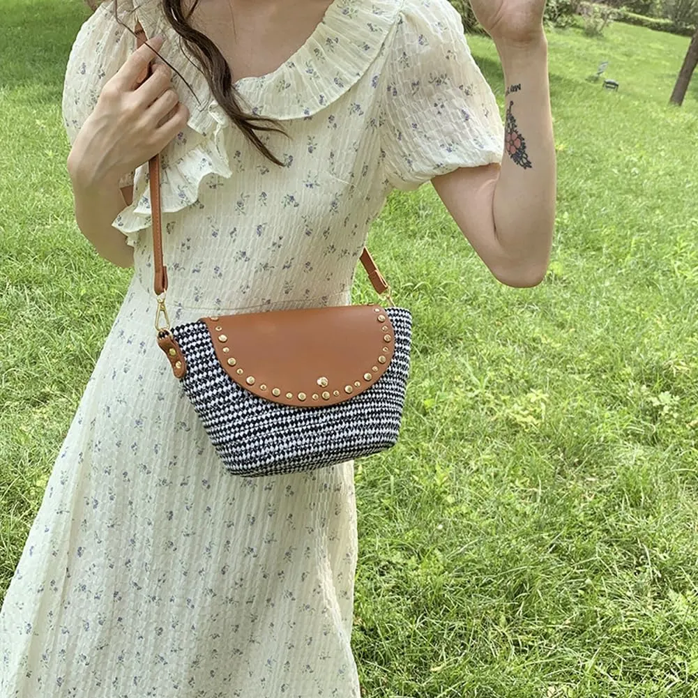 Straw Shoulder Bag for Women Woven Purse Beach Bucket Clutch Straw Satchel Crossbody Bag 2025