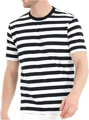 Striped T Shirts for Men Crewneck Short Sleeved Summer Tops Casual Basic Oversized Tees Vintage Outdoor Streetwear