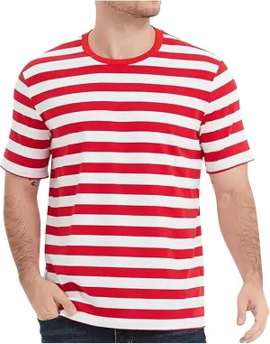 Striped T Shirts for Men Crewneck Short Sleeved Summer Tops Casual Basic Oversized Tees Vintage Outdoor Streetwear