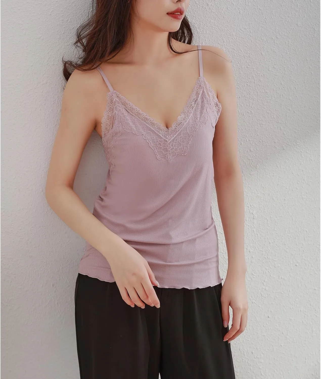 Summer New Camisoles Built in Bra for Women Tank Tops Spaghetti Strap Pajamas Camis Top