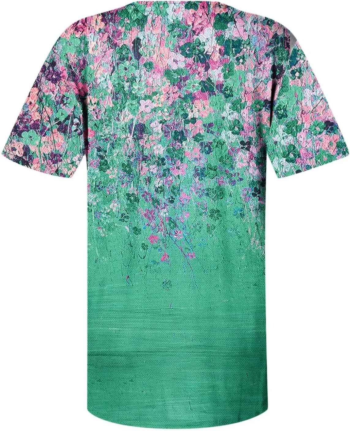 Summer Tops for Women 2025 Trendy Boho Floral Tunic Shirts Short Sleeve Button V Neck Tee Dressy Casual Loose Blouses