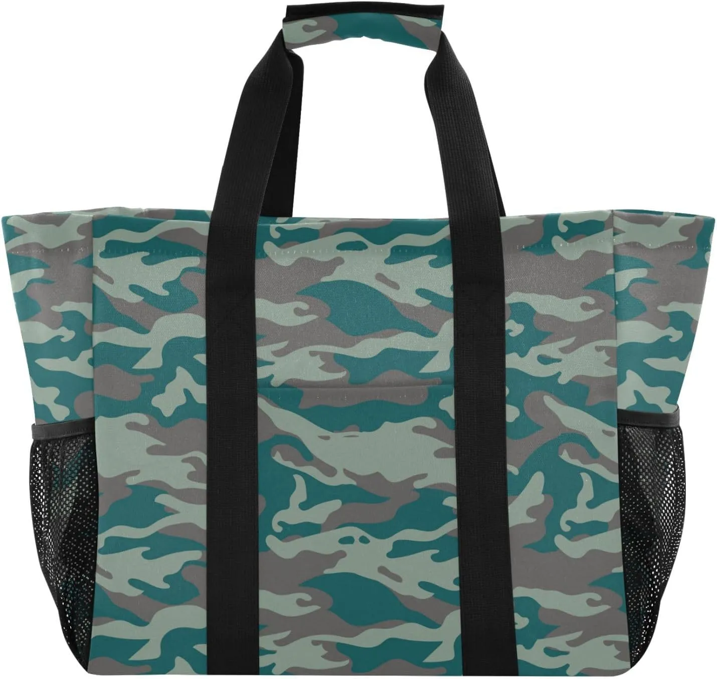 susiyo Military Camouflage Reusable Grocery Tote Bag Collapsible Canvas Beach Bag Large Travel Bags for Hiking Trip Pool