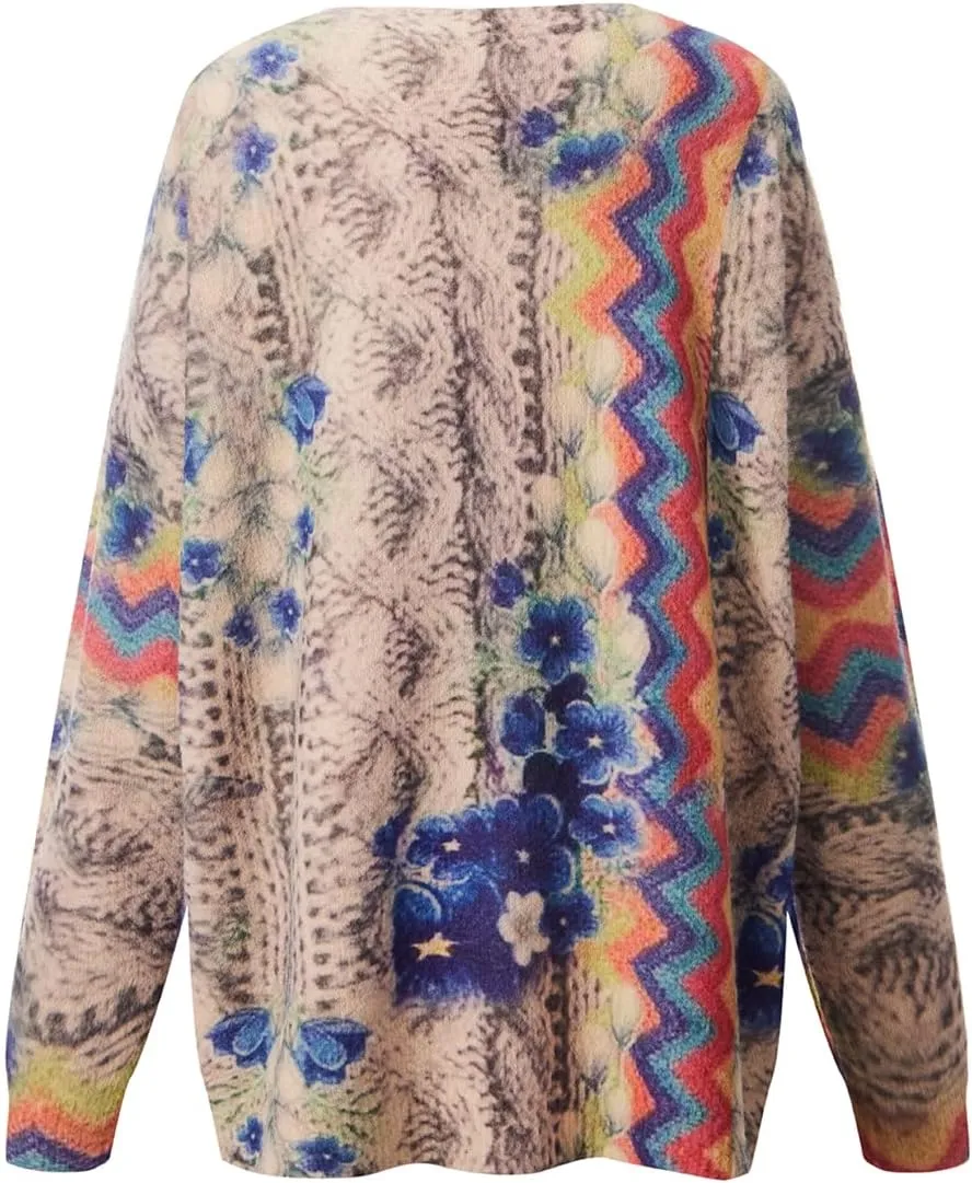 Sweaters for Women Oversized Sweaters Casual Boho Clothes Knit Tops Trendy Graphic Sweater
